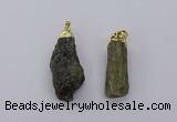 CGP3268 15*40mm - 20*55mm nuggets green kyanite pendants