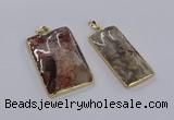 CGP3334 25*50mm - 35*55mm rectangle crazy lace agate pendants