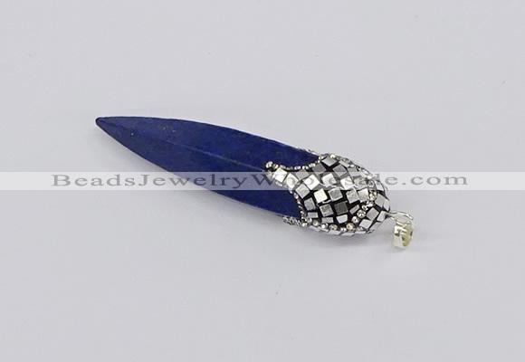 CGP3360 15*50mm - 16*65mm sticks lapis lazuli gemstone pendants