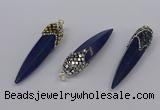 CGP3363 15*50mm - 16*65mm sticks lapis lazuli gemstone pendants