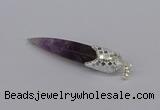 CGP3365 15*50mm - 16*65mm sticks amethyst gemstone pendants