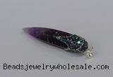 CGP3367 15*50mm - 16*65mm sticks amethyst gemstone pendants