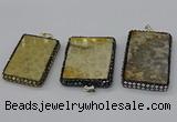 CGP3423 35*60mm - 40*50mm rectangle fossil coral pendants