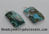 CGP3464 34*45mm - 35*55mm faceted rectangle ocean agate pendants