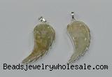 CGP3483 22*45mm - 25*50mm wing-shaped fossil coral pendants