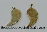 CGP3492 22*45mm - 25*50mm wing-shaped fossil coral pendants