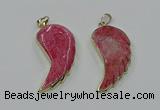 CGP3494 22*45mm - 25*50mm wing-shaped fossil coral pendants