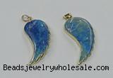 CGP3495 22*45mm - 25*50mm wing-shaped fossil coral pendants