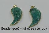 CGP3496 22*45mm - 25*50mm wing-shaped fossil coral pendants