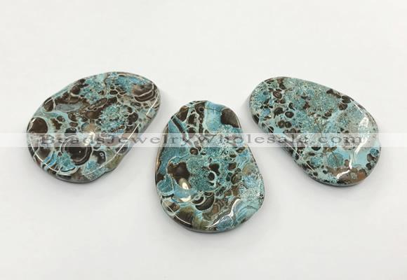 CGP3532 38*55mm - 40*58mm freeform ocean agate slab pendants