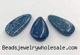 CGP3546 22*45mm - 25*50mm flat teardrop chrysanthemum agate slab pendants