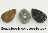 CGP3559 32*48mm - 40*60mm flat teardrop ocean agate slab pendants