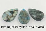 CGP3560 30*50mm - 35*55mm flat teardrop ocean agate slab pendants