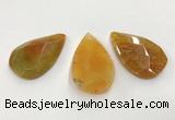 CGP3563 35*55mm faceted flat teardrop agate pendants wholesale