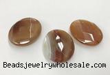 CGP3575 40*50mm faceted oval agate pendants wholesale