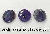 CGP3576 40*50mm faceted oval agate pendants wholesale