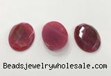 CGP3583 32*45mm faceted oval agate pendants wholesale