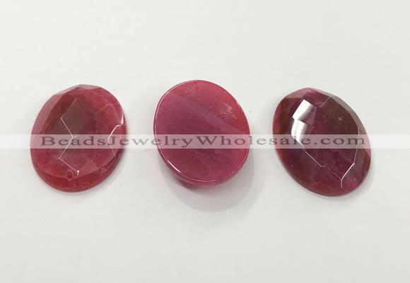 CGP3583 32*45mm faceted oval agate pendants wholesale