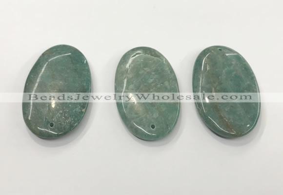 CGP3614 35*60mm oval amazonite gemstone pendants wholesale