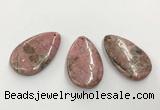 CGP3621 30*50mm flat teardrop rhodochrosite gemstone pendants