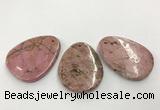 CGP3622 40*55mm - 42*52mm flat teardrop rhodochrosite gemstone pendants