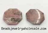 CGP3625 48mm - 50mm octagonal rhodochrosite gemstone pendants