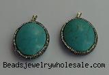 CGP405 30*40mm - 35*45mm oval turquoise pendants wholesale