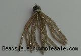 CGP421 2*3mm faceted rondelle handmade chinese crystal tassel pendants