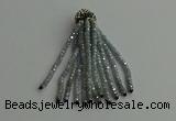 CGP424 2*3mm faceted rondelle handmade chinese crystal tassel pendants