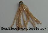 CGP435 2*3mm faceted rondelle handmade chinese crystal tassel pendants