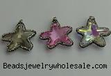 CGP509 35*35mm star crystal glass pendants wholesale