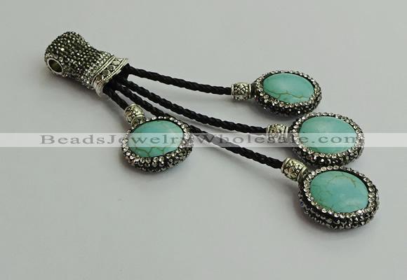 CGP531 16*18mm freeform turquoise tassel pendants wholesale