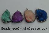 CGP598 25*40mm - 30*45mm freeform druzy agate gemstone pendants