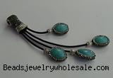 CGP668 15*20mm oval turquoise tassel pendants wholesale