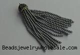 CGP679 3mm round handmade glass beaded tassel pendants wholesale