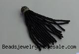 CGP680 3mm round handmade glass beaded tassel pendants wholesale