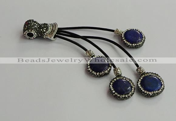 CGP726 16mm - 18mm coin lapis lazuli tassel pendants wholesale