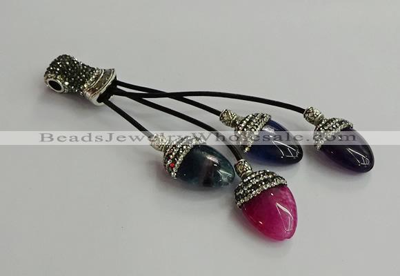 CGP743 18*25mm agate gemstone tassel pendants wholesale