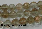 CGQ25 15.5 inches 10mm faceted round gold sand quartz beads