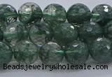 CGQ522 15.5 inches 8mm faceted round imitation green phantom quartz beads