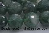 CGQ525 15.5 inches 14mm faceted round imitation green phantom quartz beads