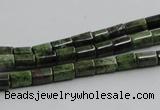 CGR07 16 inches 4*6mm cylinder green rain forest stone beads wholesale