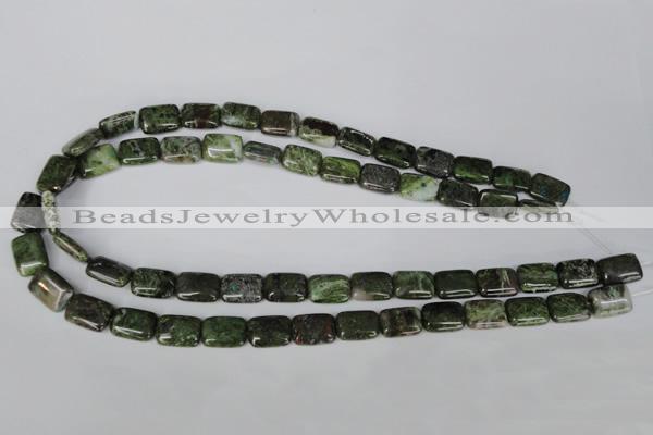 CGR34 15.5 inches 10*14mm rectangle green rain forest stone beads