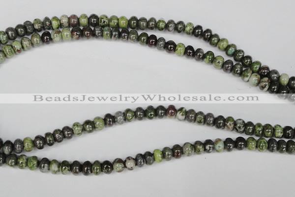 CGR45 15.5 inches 4*6mm rondelle green rain forest stone beads