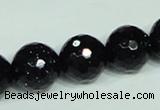 CGS109 15.5 inches 16mm faceted round blue goldstone beads wholesale