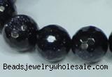 CGS110 15.5 inches 18mm faceted round blue goldstone beads wholesale