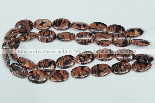 CGS213 15.5 inches 18*25mm oval blue & brown goldstone beads wholesale