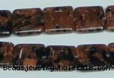 CGS215 15.5 inches 14*14mm square blue & brown goldstone beads wholesale