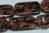 CGS218 15.5 inches 20*30mm rectangle blue & brown goldstone beads