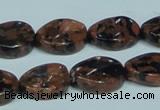 CGS221 15.5 inches 13*18mm twisted oval blue & brown goldstone beads